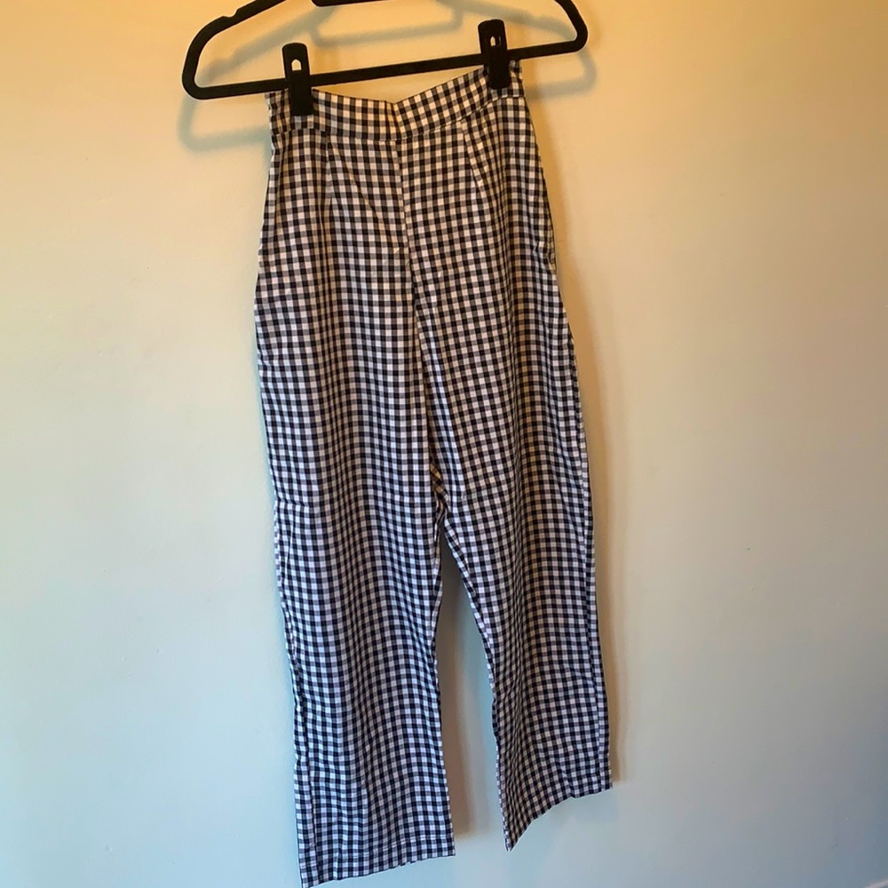 Posse High-Waisted Gingham Trousers